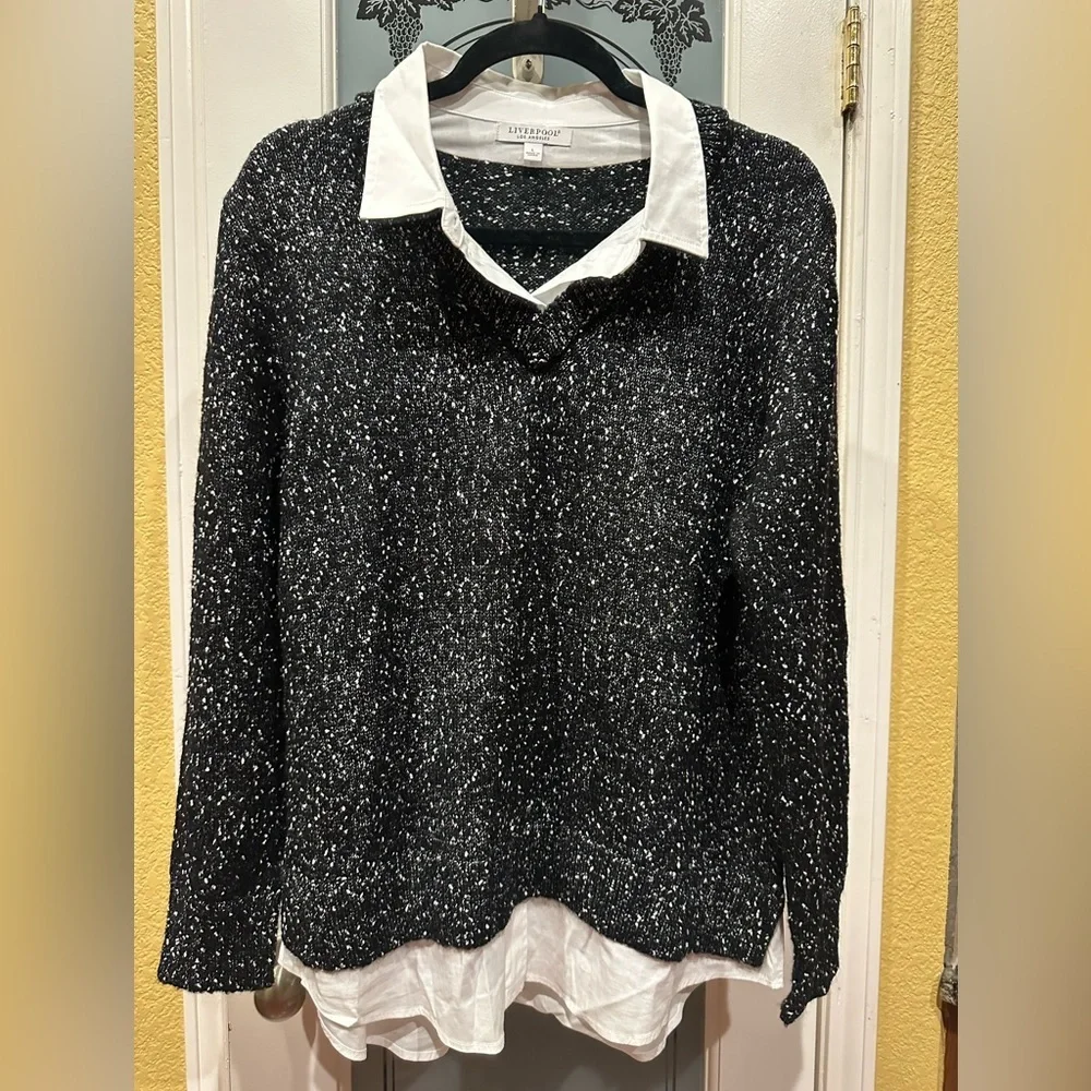 Liverpool Black and White Women's Sweater size L